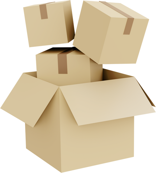 Delivery box shipping service icon 3d render model