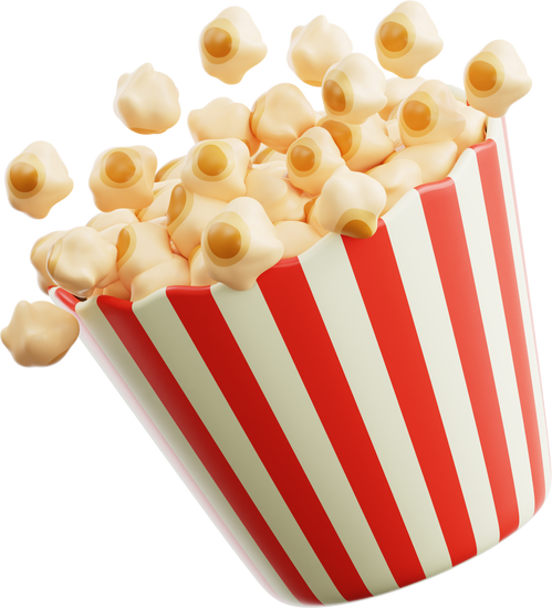 3D Popcorn Illustration